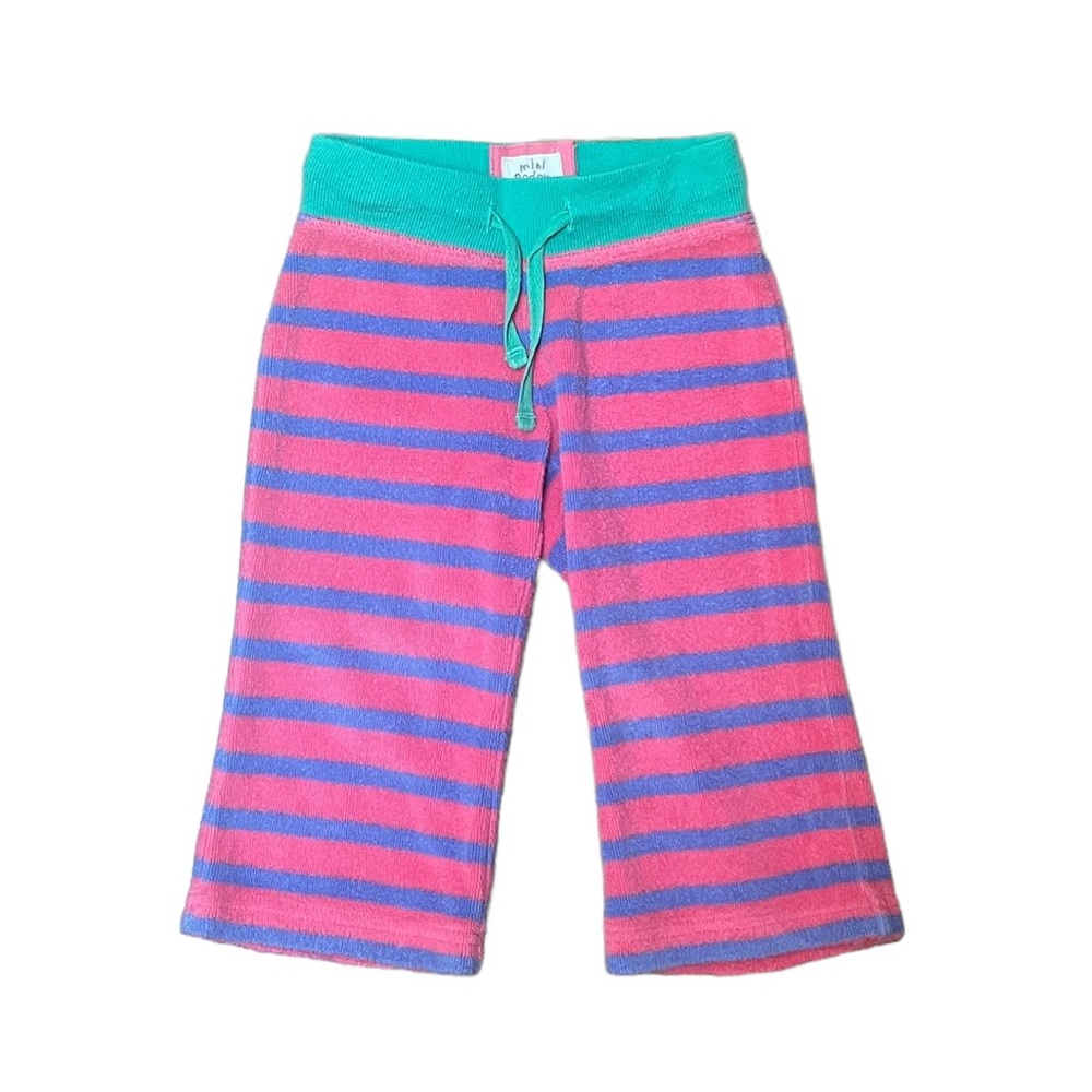 Mini Boden Baby Pink Violet Stripe Terry Drawstring Pants 
Size: 1.5 yrs